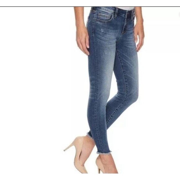 KUT From The Kloth Jeans Womens 8 Blue Connie Mid Rise Ankle Skinny Designer - Picture 1 of 11